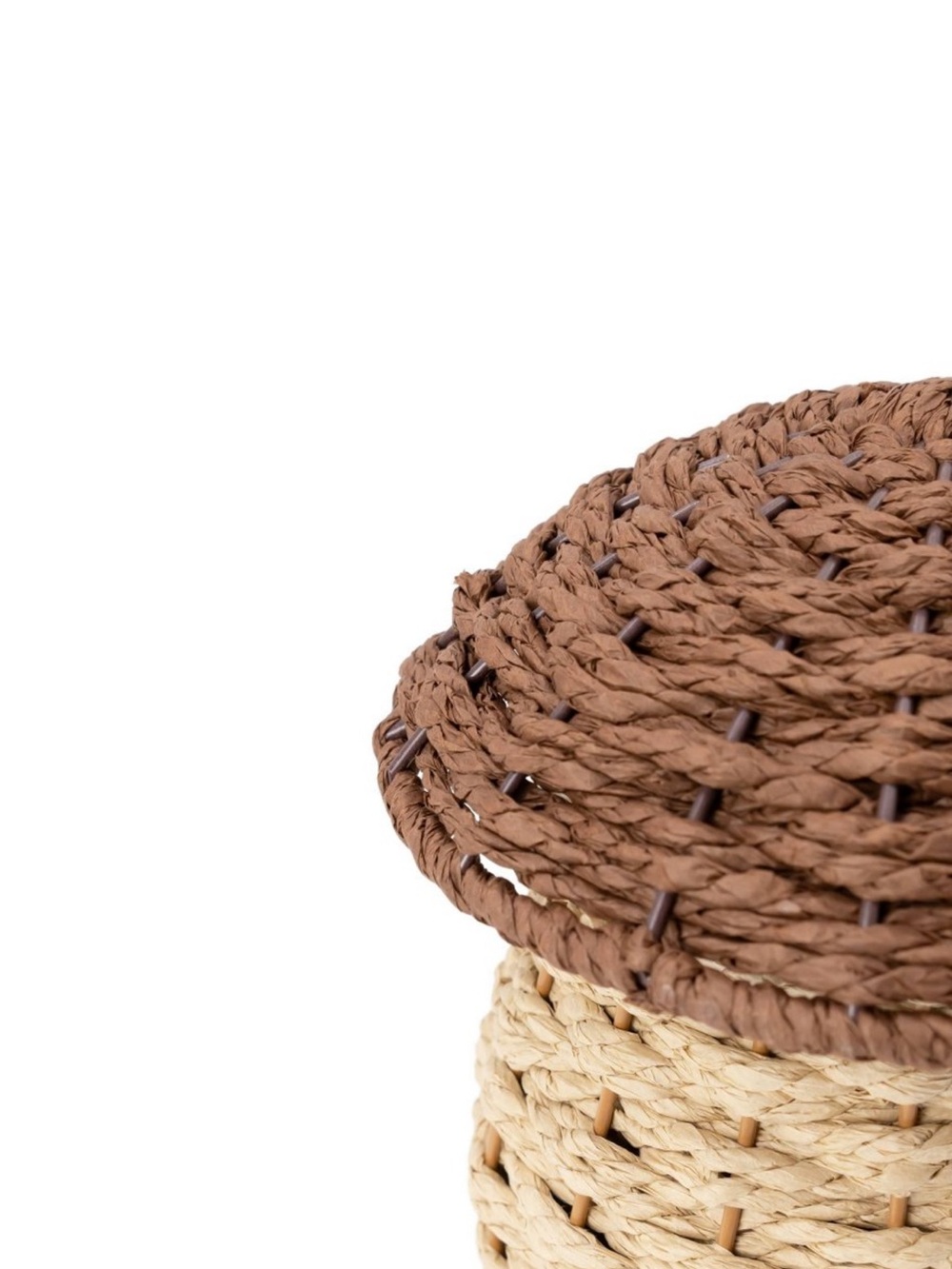 Reserved listing for 2 Woven Mushroom Accent Baskets Natural and Brown - Picture 3 of 5